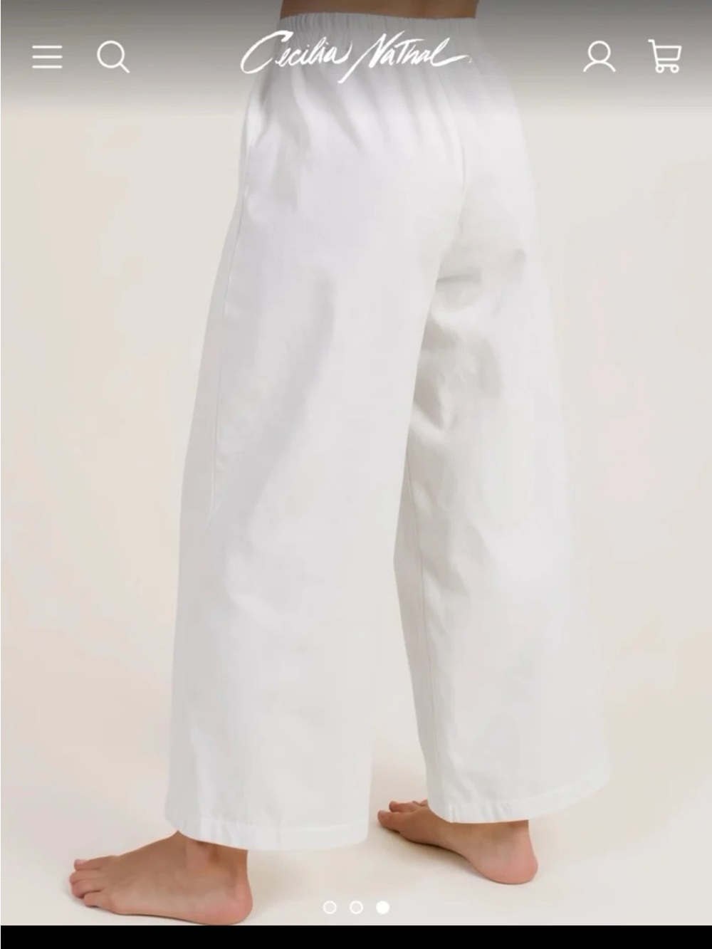 Simply Cotton by Cecelia Nathal Culotte Wide Leg Pants in White size Medium - Picture 3 of 12